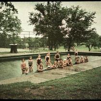 Children in Jacob L. Loose Memorial Park Wading Pool