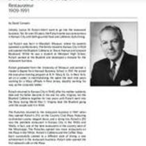 Biography of Justus W. Putsch (1909-1991), Restaurateur