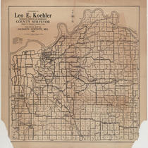 1924 Road Map of Jackson County, MO.