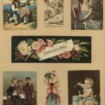 Advertising Card Scrapbook Page 58 with Women and Children