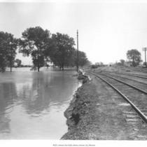 Railroad Tracks near Flooded Area