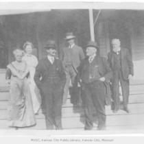 J. B. White and Others Standing on Steps
