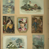 Advertising Card Scrapbook Page 4 with People and Scenes of Country Life