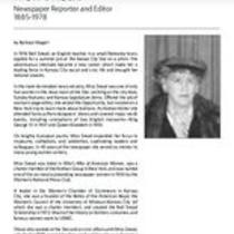 Biography of Nell Snead (1885-1978), Newspaper Reporter and Editor
