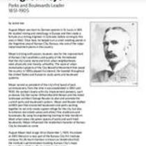 Biography of August Meyer (1851-1905), Parks and Boulevards Leader