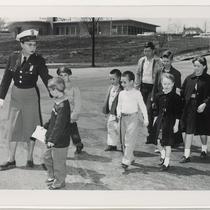 Police Crossing Guard with Children