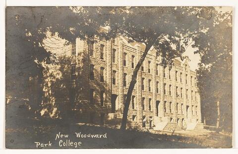 Postcard of Woodward Hall at Park College